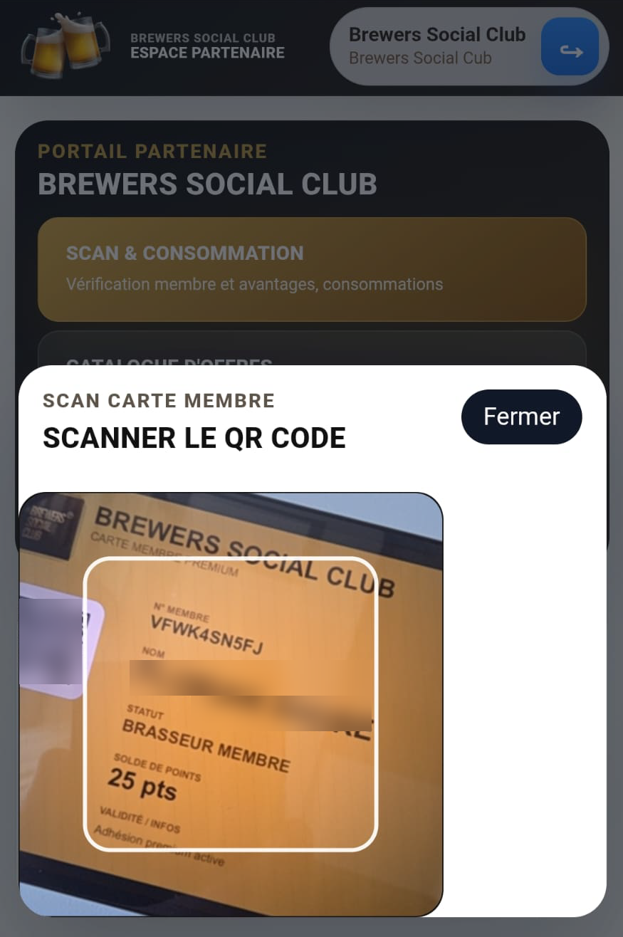 Scan QR partenaire
